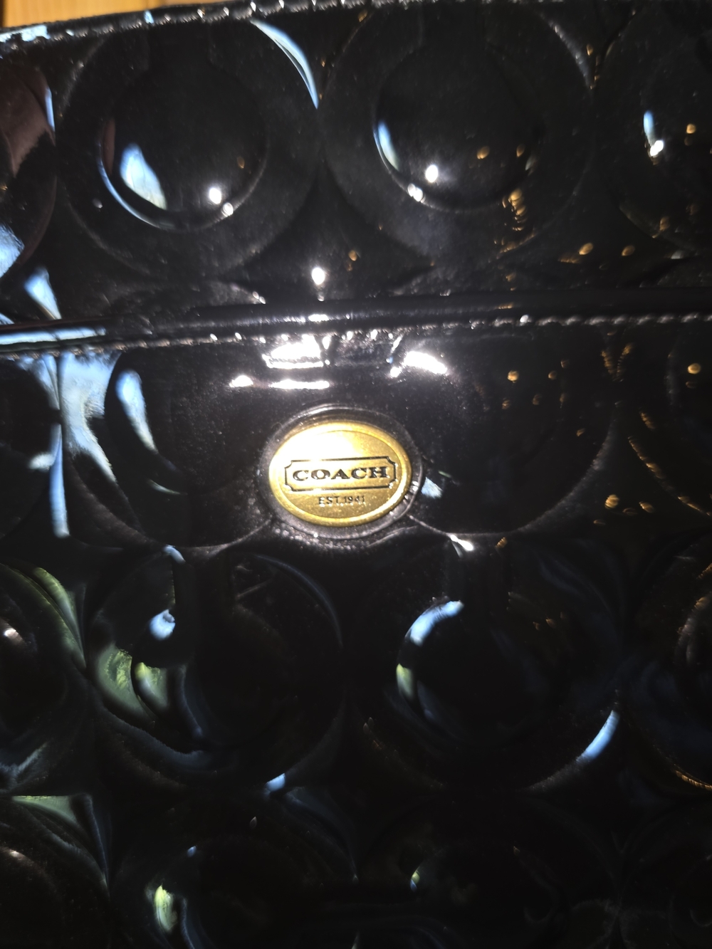 Coach Patent Leather Black Tote Bag - Picture 5 of 6